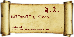 Mészöly Kleon névjegykártya